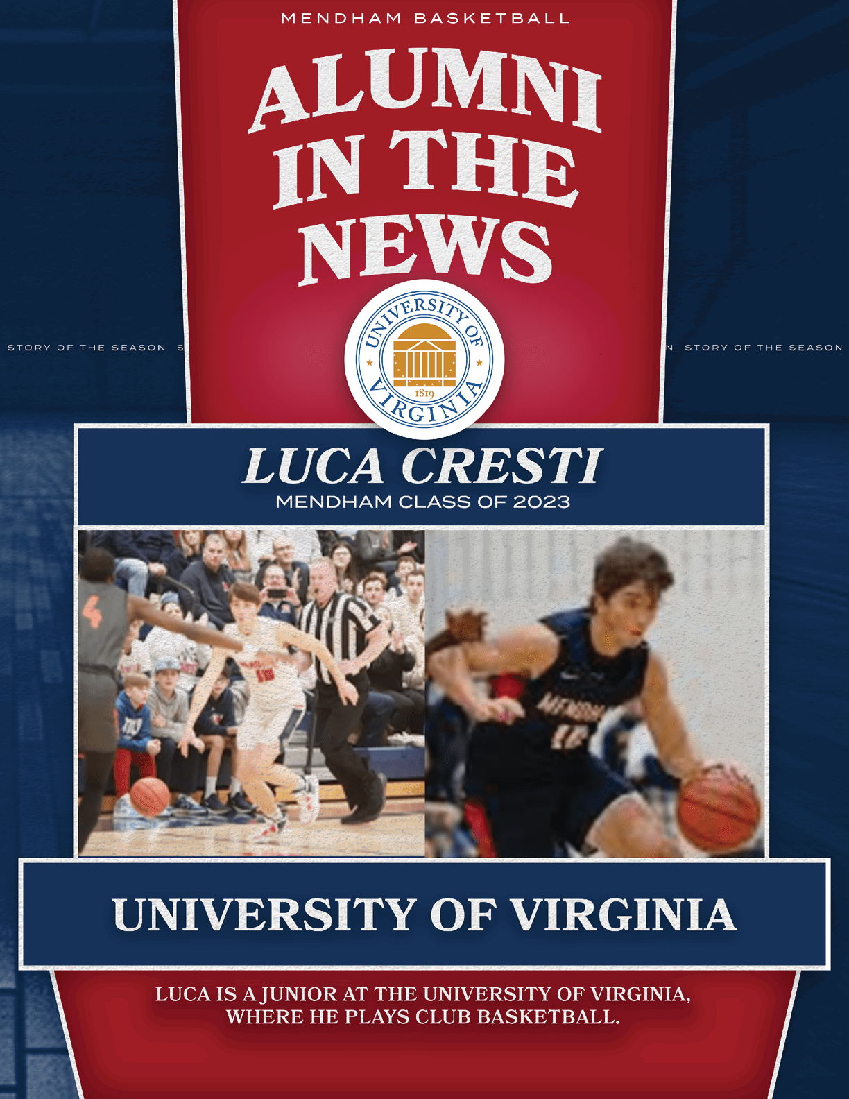 A basketball player in a blue uniform is holding a basketball. AI generated content