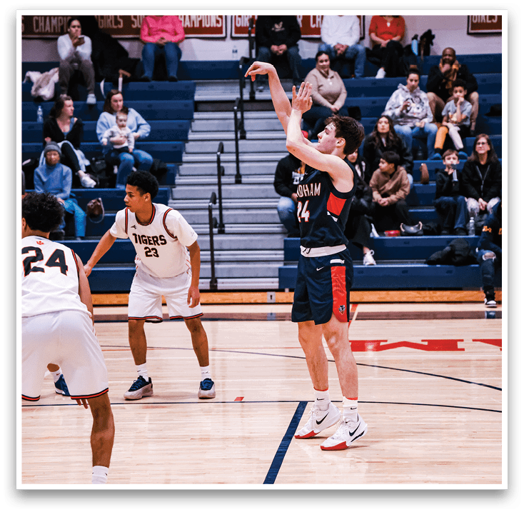 A basketball player shoots a free throw in a game. AI generated content