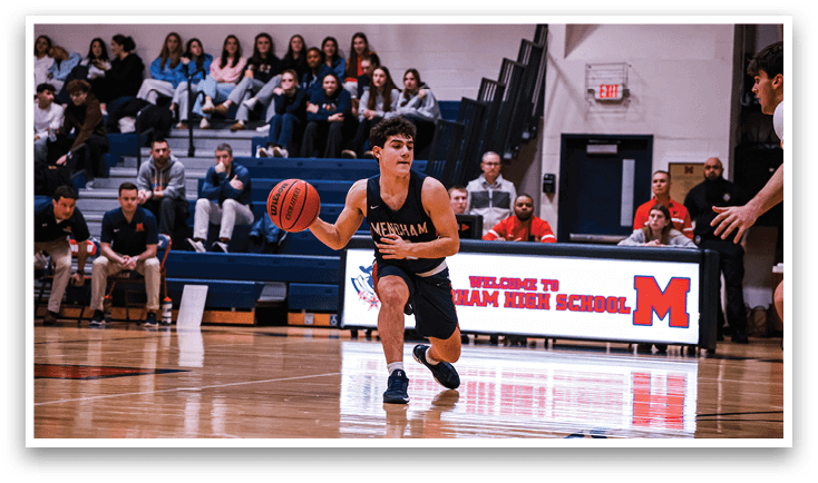 A basketball player is holding a basketball while standing on a basketball court. AI generated content