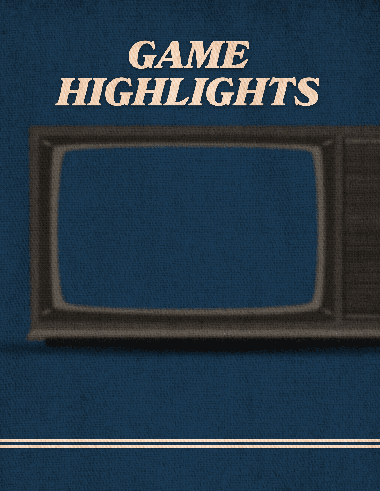 A black and white image of a television screen with a blue background. AI generated content