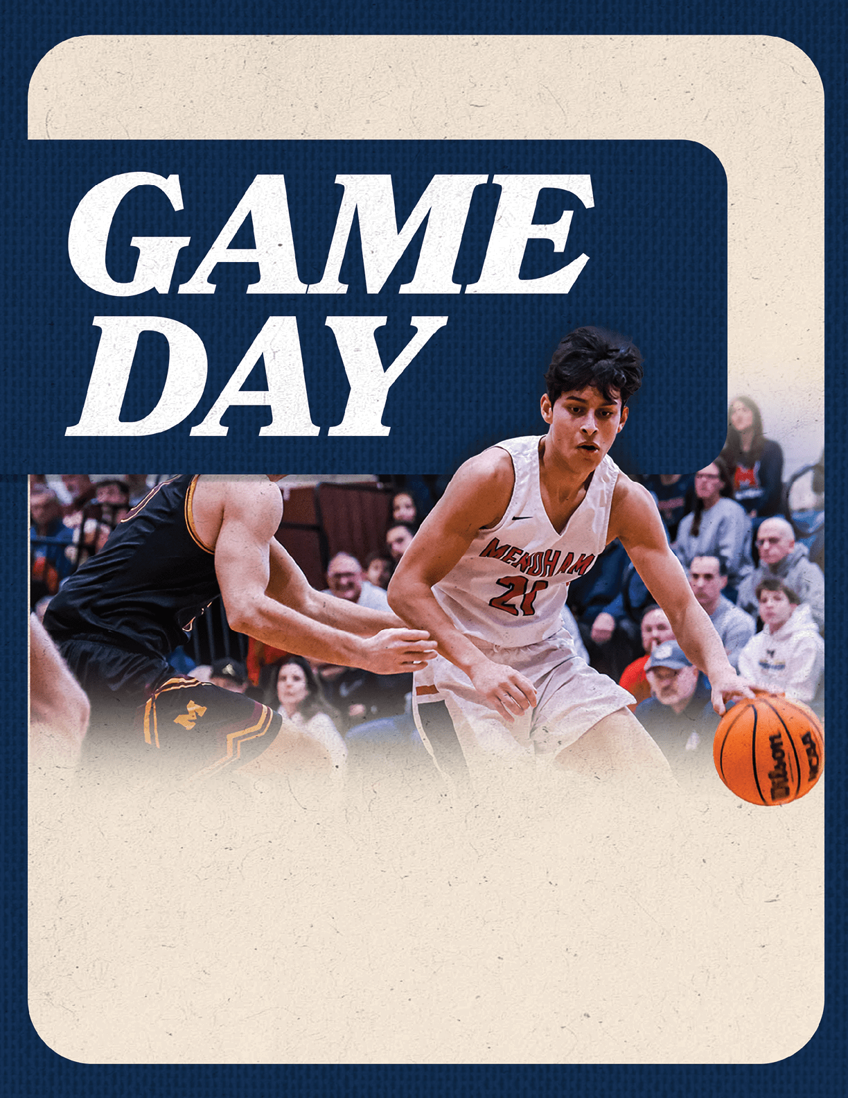 A man is holding a basketball, with a crowd of people watching. AI generated content