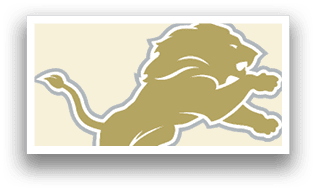 A lion statue is shown in a gray and gold color scheme. AI generated content
