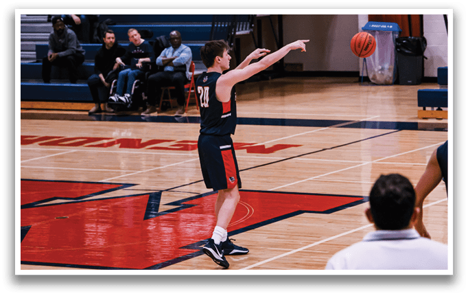 A basketball player is holding a ball and getting ready to throw it. AI generated content