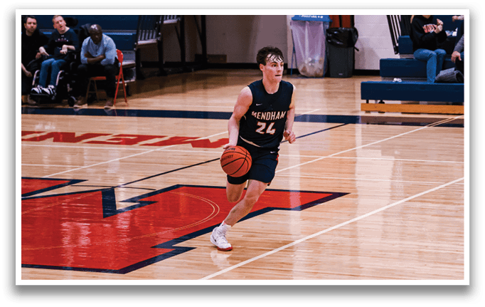 A basketball player wearing a black shirt and shorts is running with a basketball in his hands. AI generated content
