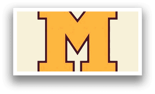 A yellow and brown M on a white background. AI generated content