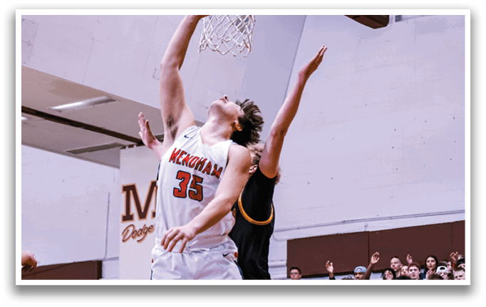 Two basketball players are fighting for the ball in a game. AI generated content