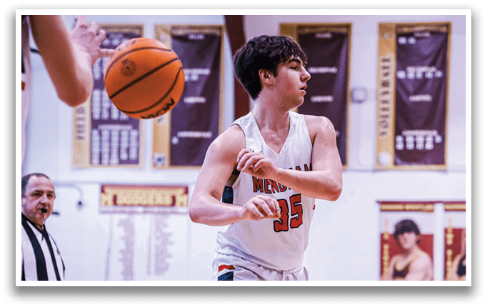 A basketball player wearing a white jersey with the number 13 on it is holding a basketball. AI generated content