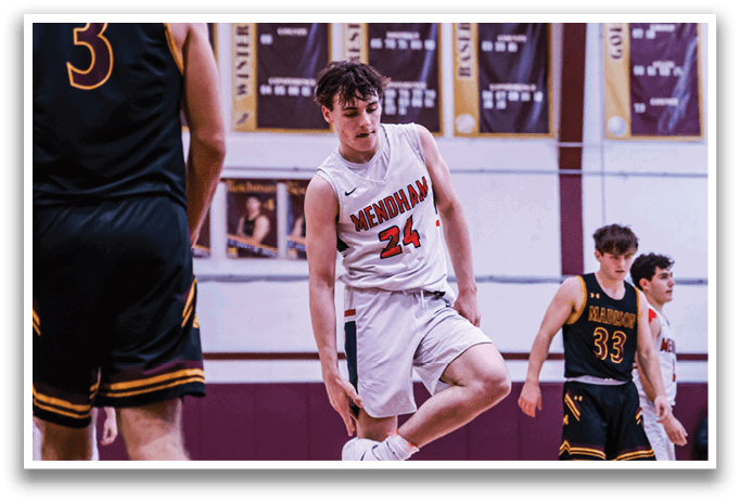 A basketball player is dribbling the ball while standing on the court. AI generated content