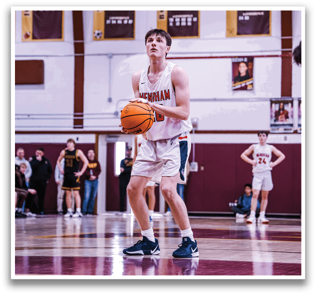 A basketball player in a white uniform holds a basketball on a court. AI generated content