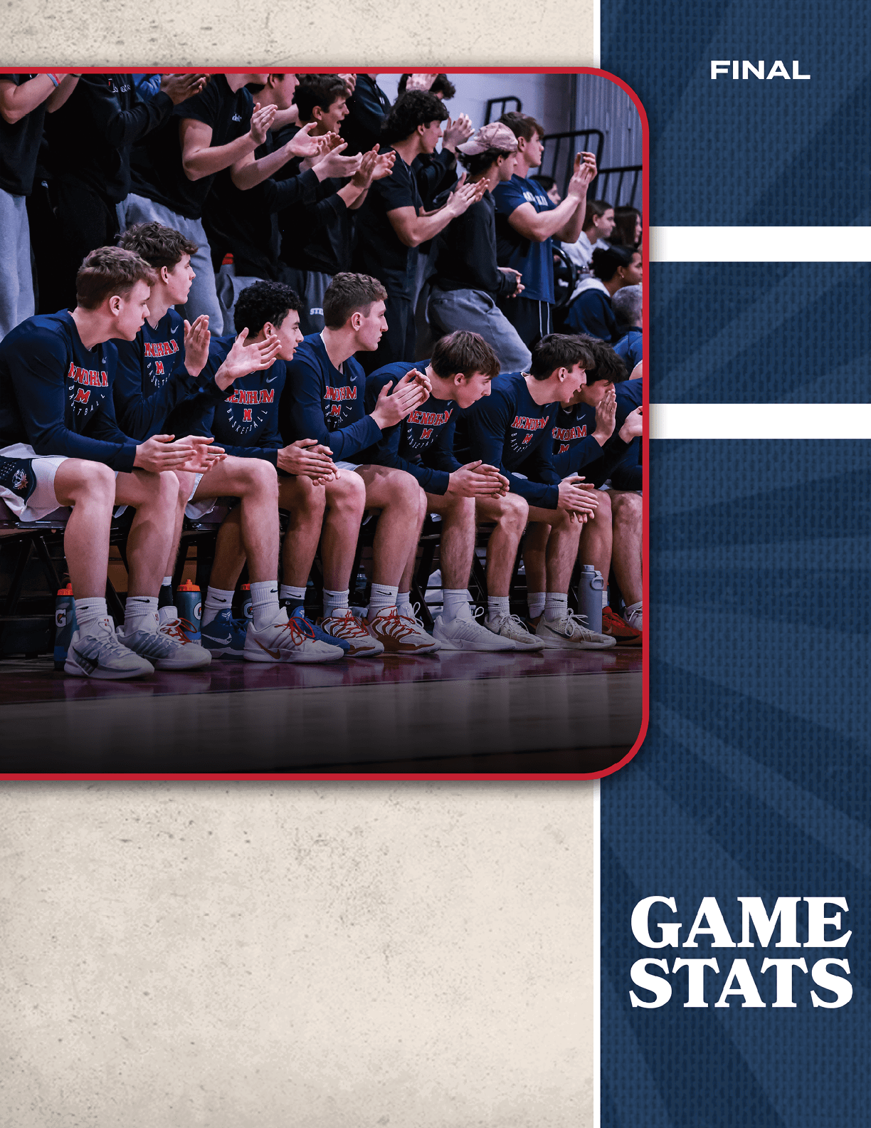 A group of young men are sitting on a bench, with some of them clapping. They are all wearing blue and white uniforms. AI generated content