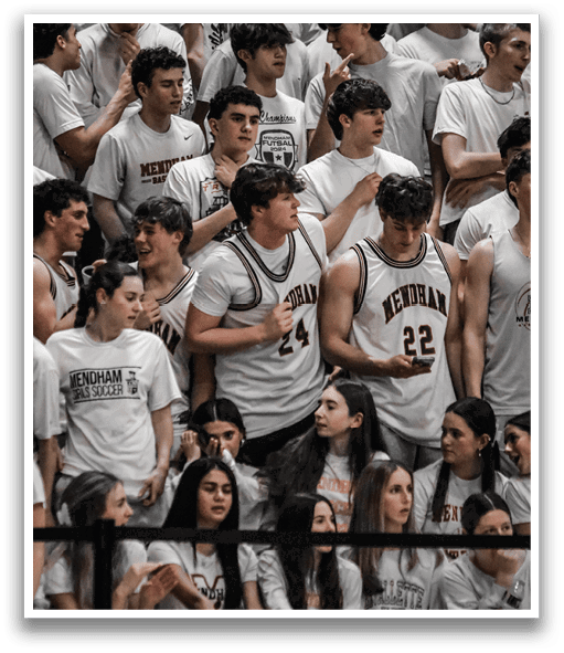 A group of people wearing white shirts are sitting in the bleachers. AI generated content