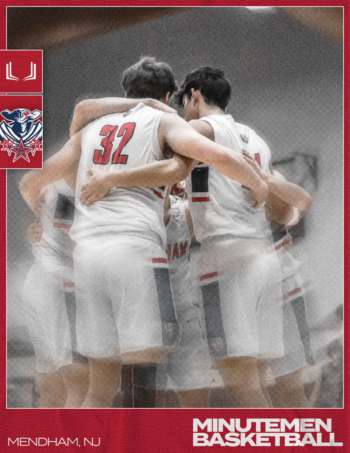 Three basketball players hugging each other. AI generated content