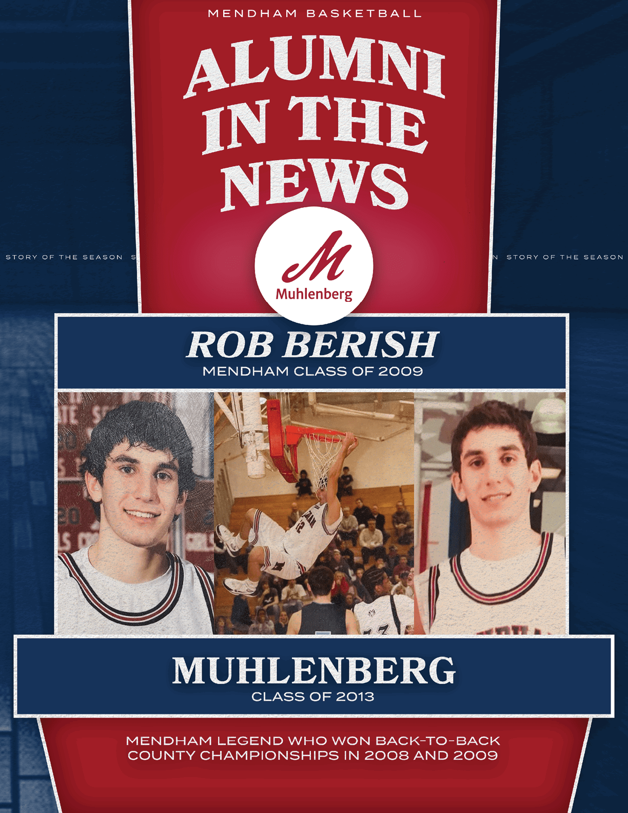 Two men are featured in a poster advertising a basketball game. AI generated content