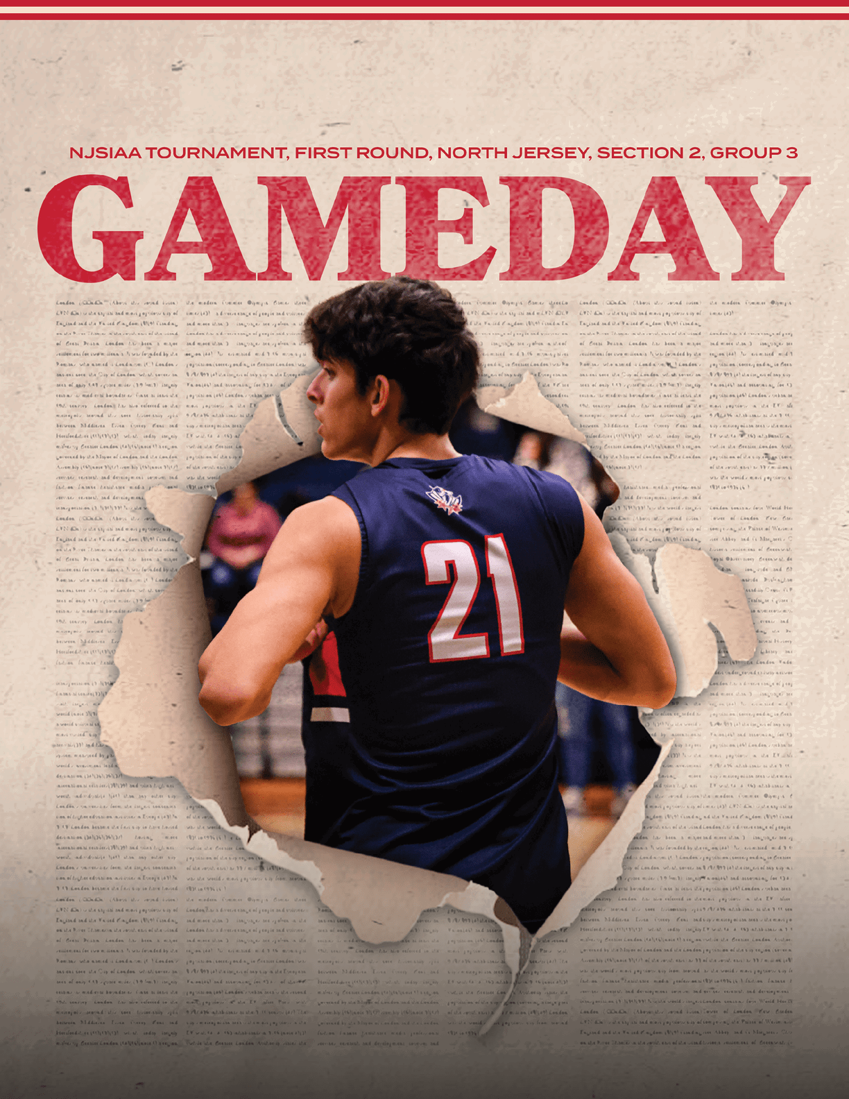 A man wearing a basketball jersey with the number 21 on it. AI generated content