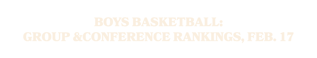 Boys Basketball: Group &conference rankings, Feb. 17