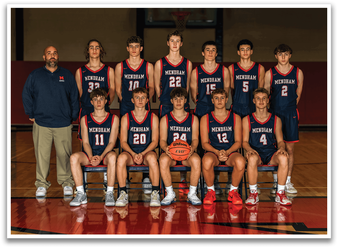 A group of young men wearing basketball uniforms and holding a basketball pose for a picture. AI generated content