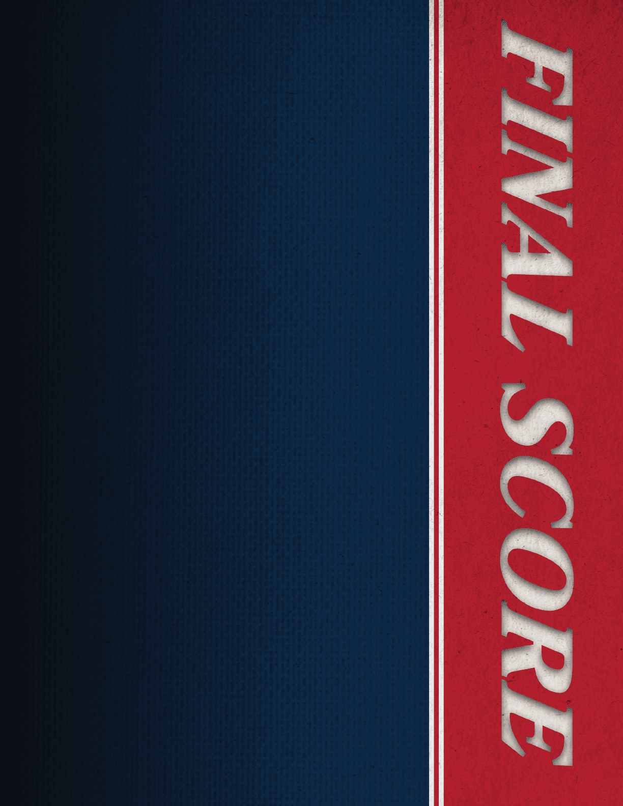A blue and red banner with the words “Final Score" written on it. AI generated content