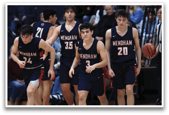 A group of young men wearing blue uniforms are playing basketball. AI generated content