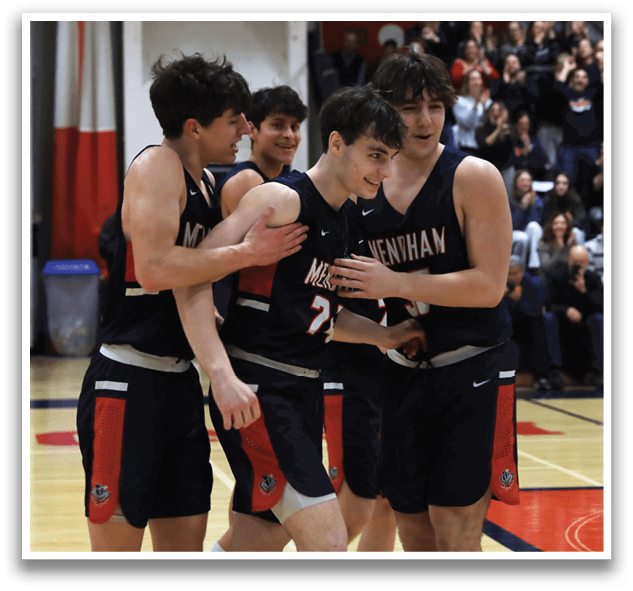 A group of basketball players celebrating a win. AI generated content