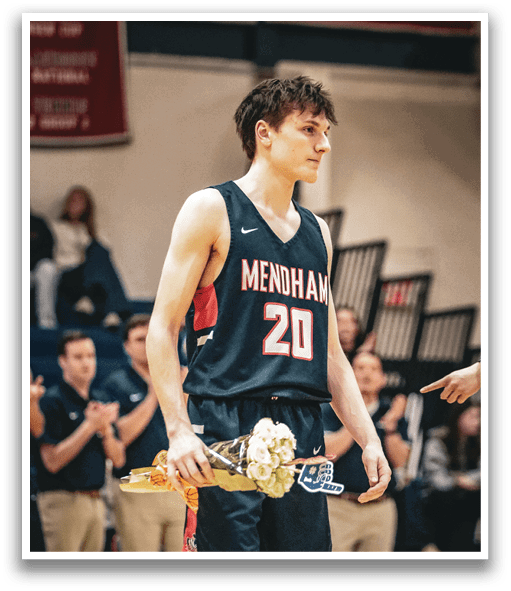 A basketball player wearing a black jersey with the number 20 on it holds a bouquet of flowers. AI generated content