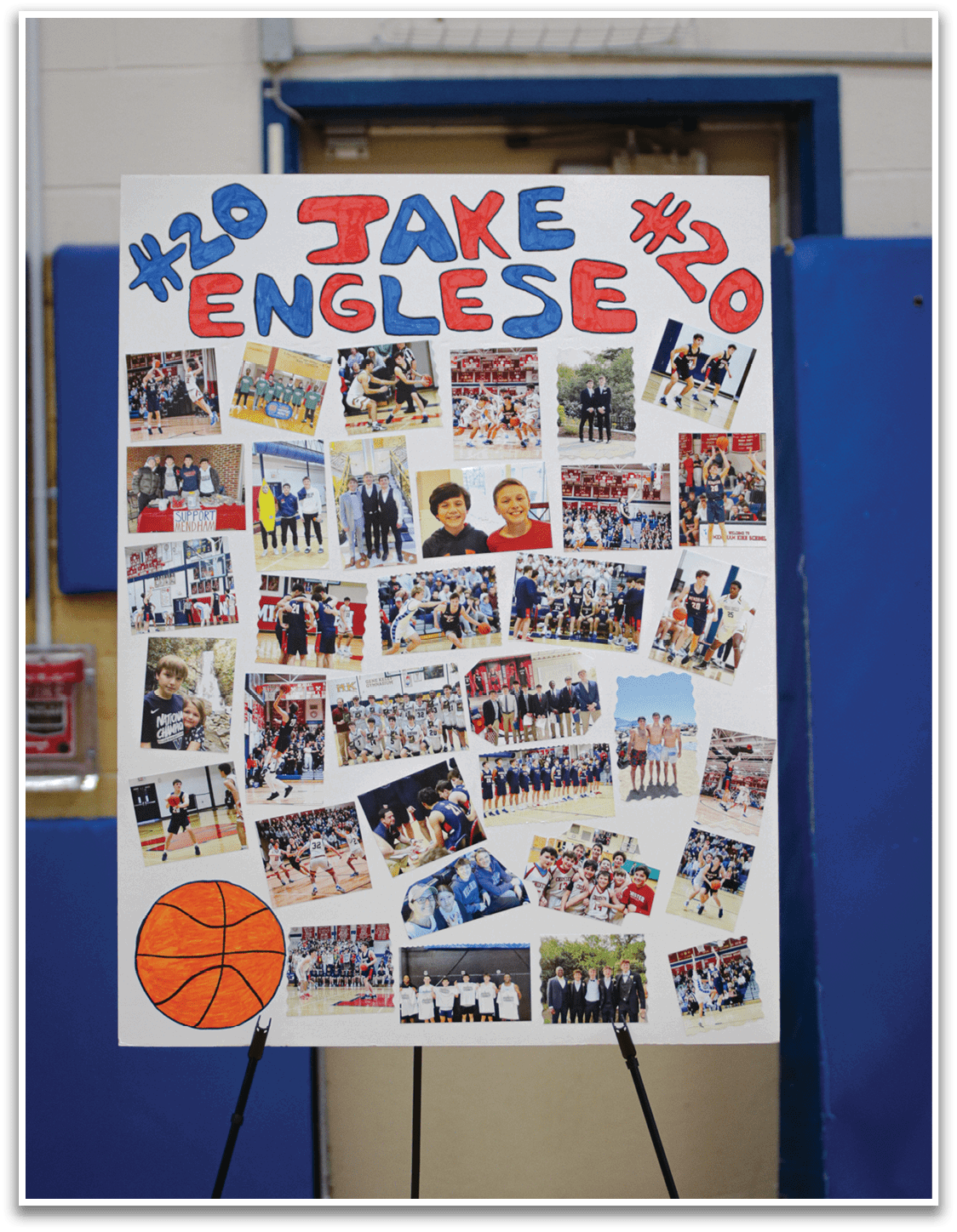 A sign with a basketball and a number 20 on it. AI generated content