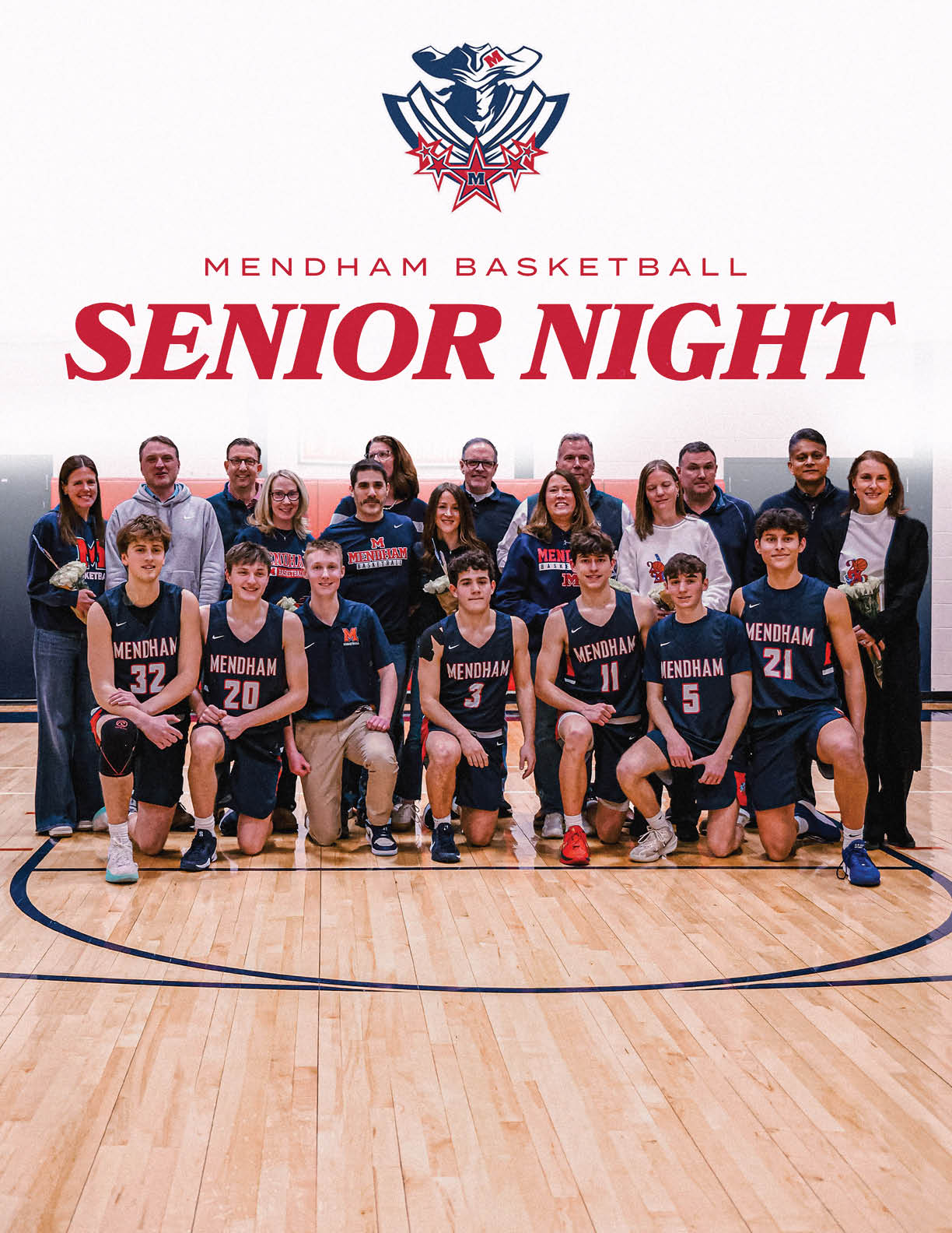 A group of people pose for a photo on a basketball court. AI generated content
