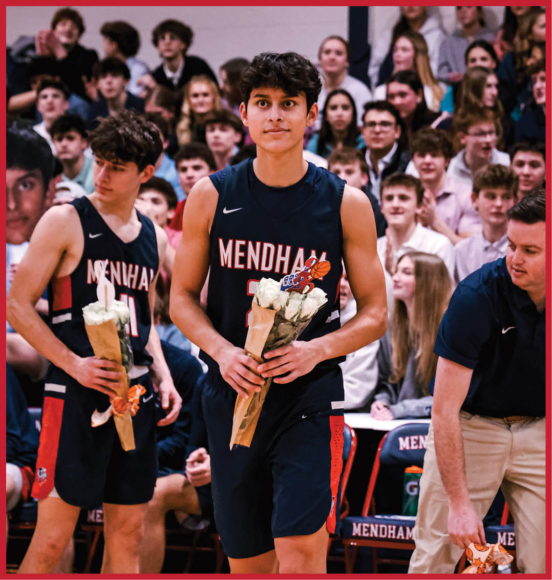 A basketball player holds a bouquet of flowers while walking on the court. AI generated content