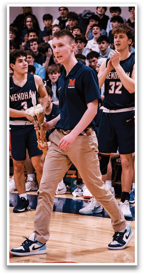 A man in a blue shirt and tan pants is holding a bouquet of flowers. AI generated content