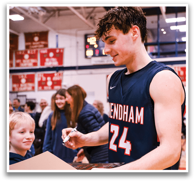 A man signing a paper for a young boy. AI generated content