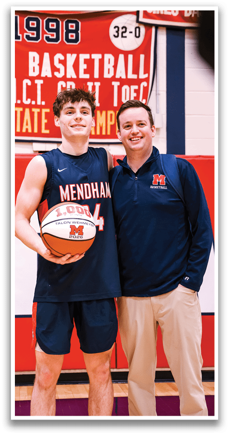 A man holding a basketball is standing next to another man. AI generated content