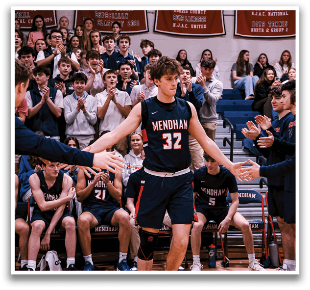 A basketball player is being congratulated by his teammates and opponents after a game. AI generated content