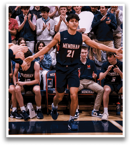 A basketball player wearing a number 2 jersey is walking onto the court while fans cheer him on. AI generated content