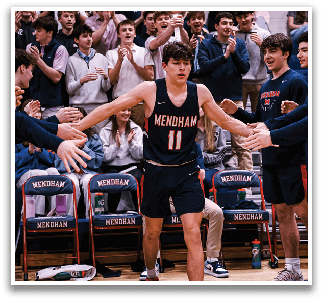 A boy in a basketball uniform is walking on the court while fans cheer him on. AI generated content