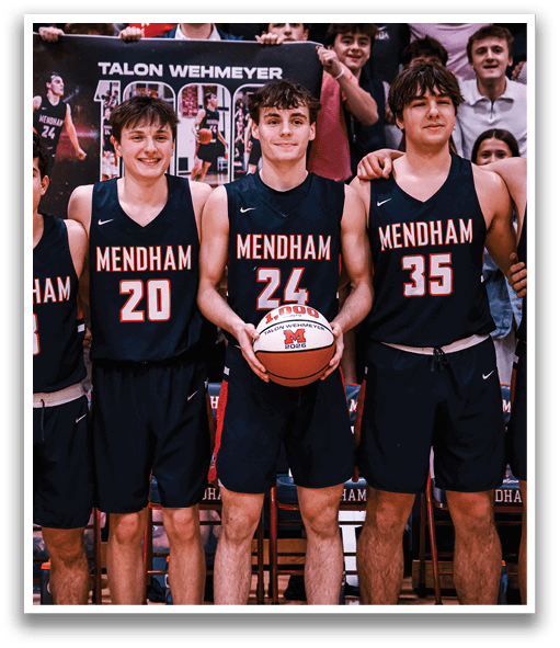 Three basketball players pose with a basketball, one of them wearing the number 24. AI generated content