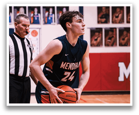 A basketball player wearing a number 24 jersey holds a basketball while standing on a basketball court. AI generated content