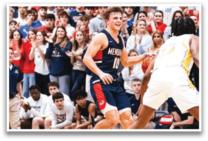 A basketball player is running with a ball in his hand, while a crowd of people watches. AI generated content
