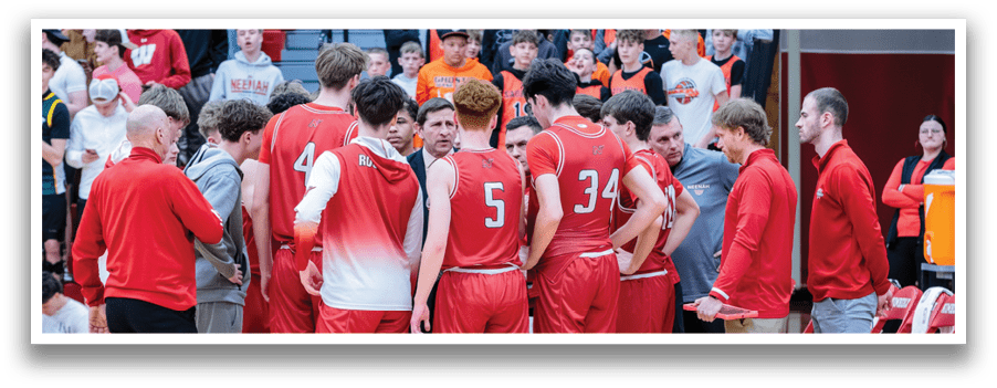 A man in a red basketball uniform is playing basketball. AI generated content