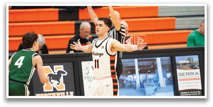 A basketball player in a white uniform is holding the ball, while another player in a green uniform is trying to block him. The scene takes place on a basketball court, with a crowd of people watching the game. AI generated content