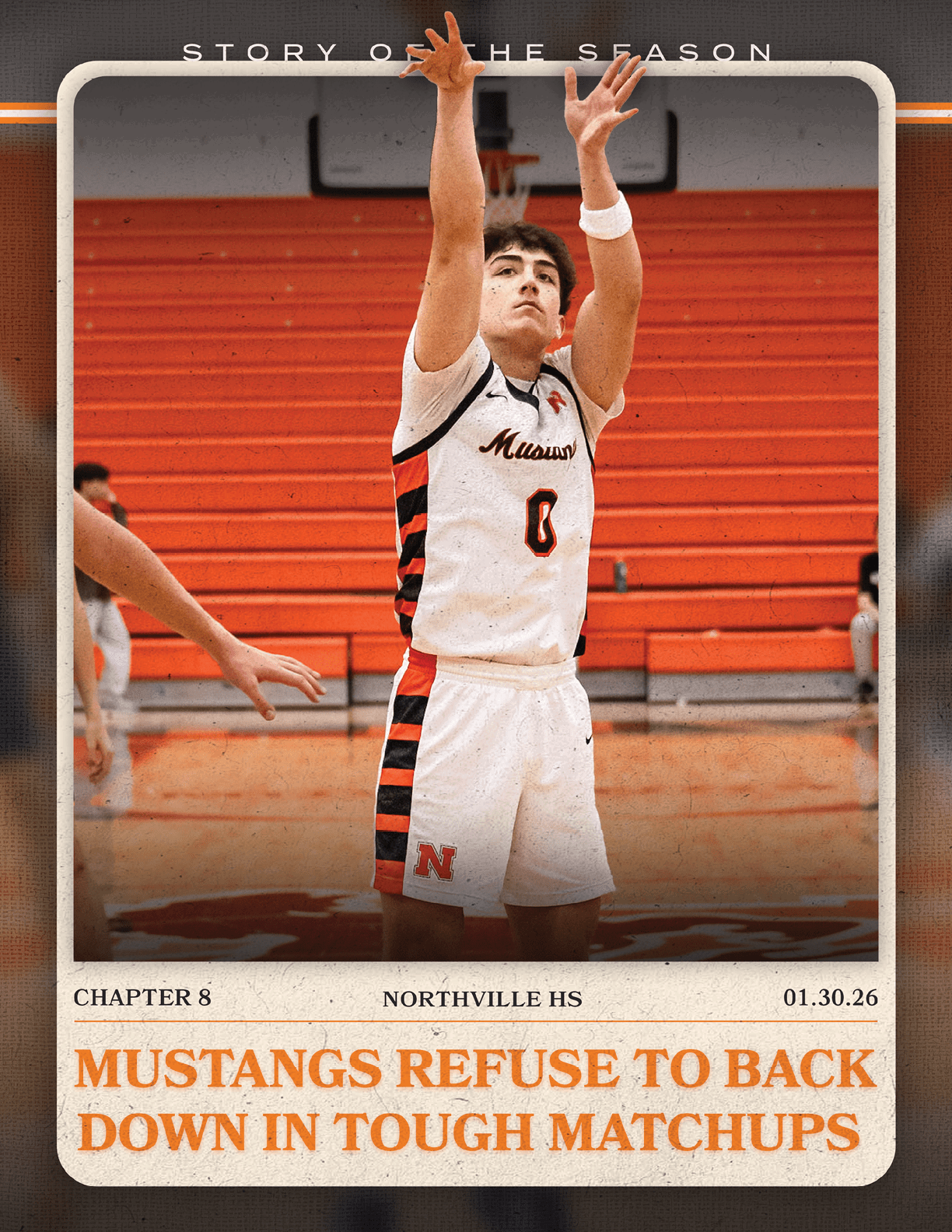 A basketball player in a white jersey with the number 6 on it is holding his arms up in the air. AI generated content