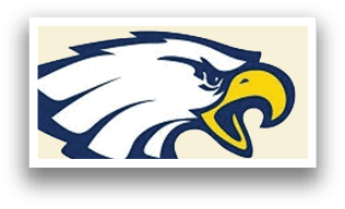 A blue and white eagle with its mouth open. AI generated content