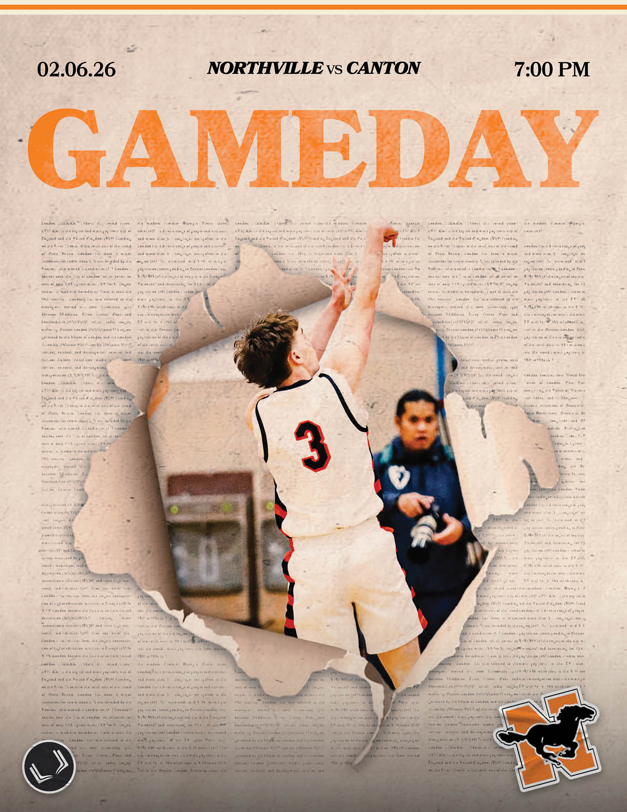 A man wearing a white shirt and black shorts is jumping up to catch a basketball. AI generated content