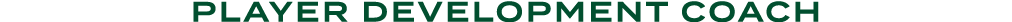 Player Development Coach