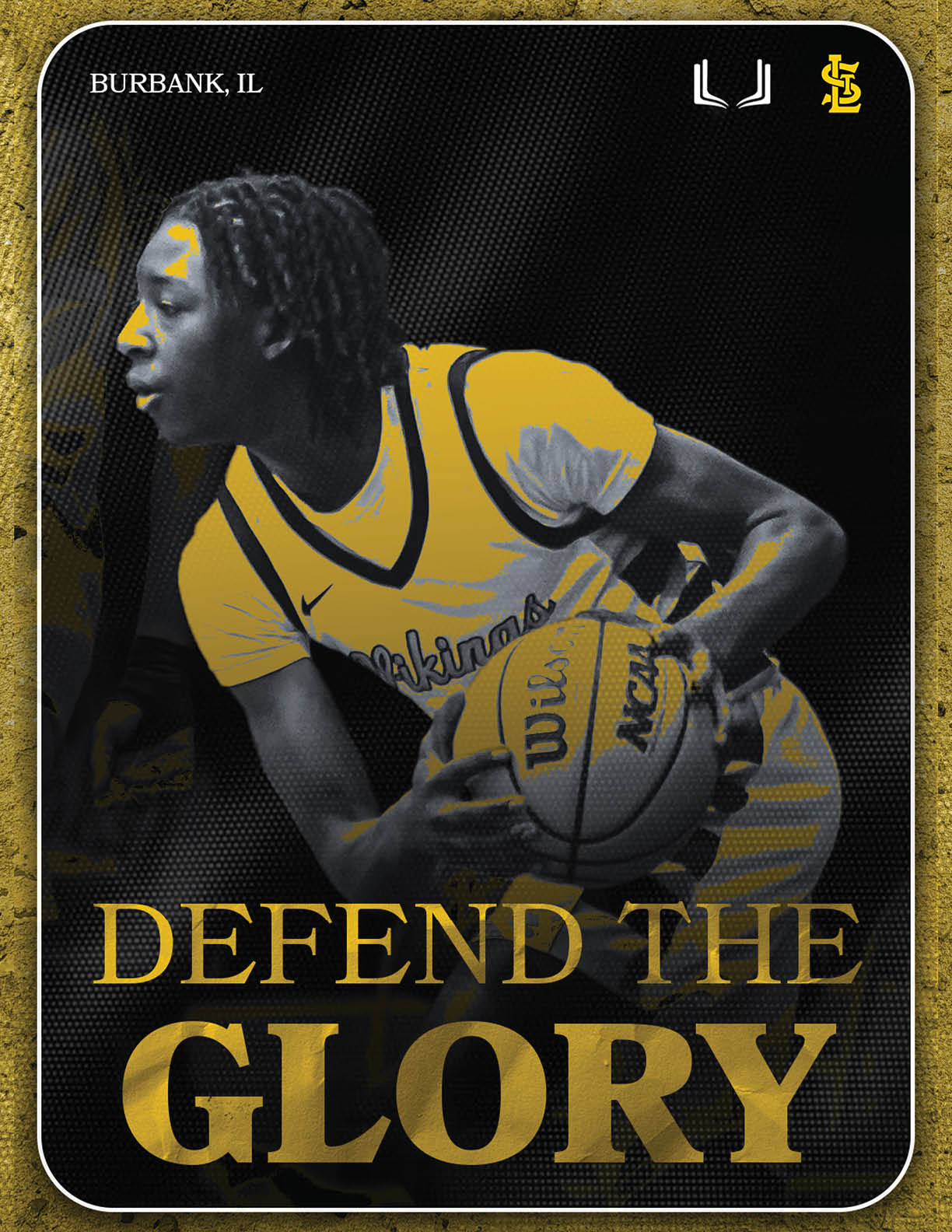 A basketball player in a yellow and black uniform holding a basketball. AI generated content