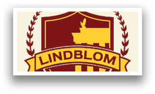 A shield with the word “Lindblom" written on it. Contenido generado con IA