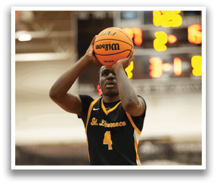 A man wearing a basketball uniform is dribbling a basketball. Contenido generado con IA