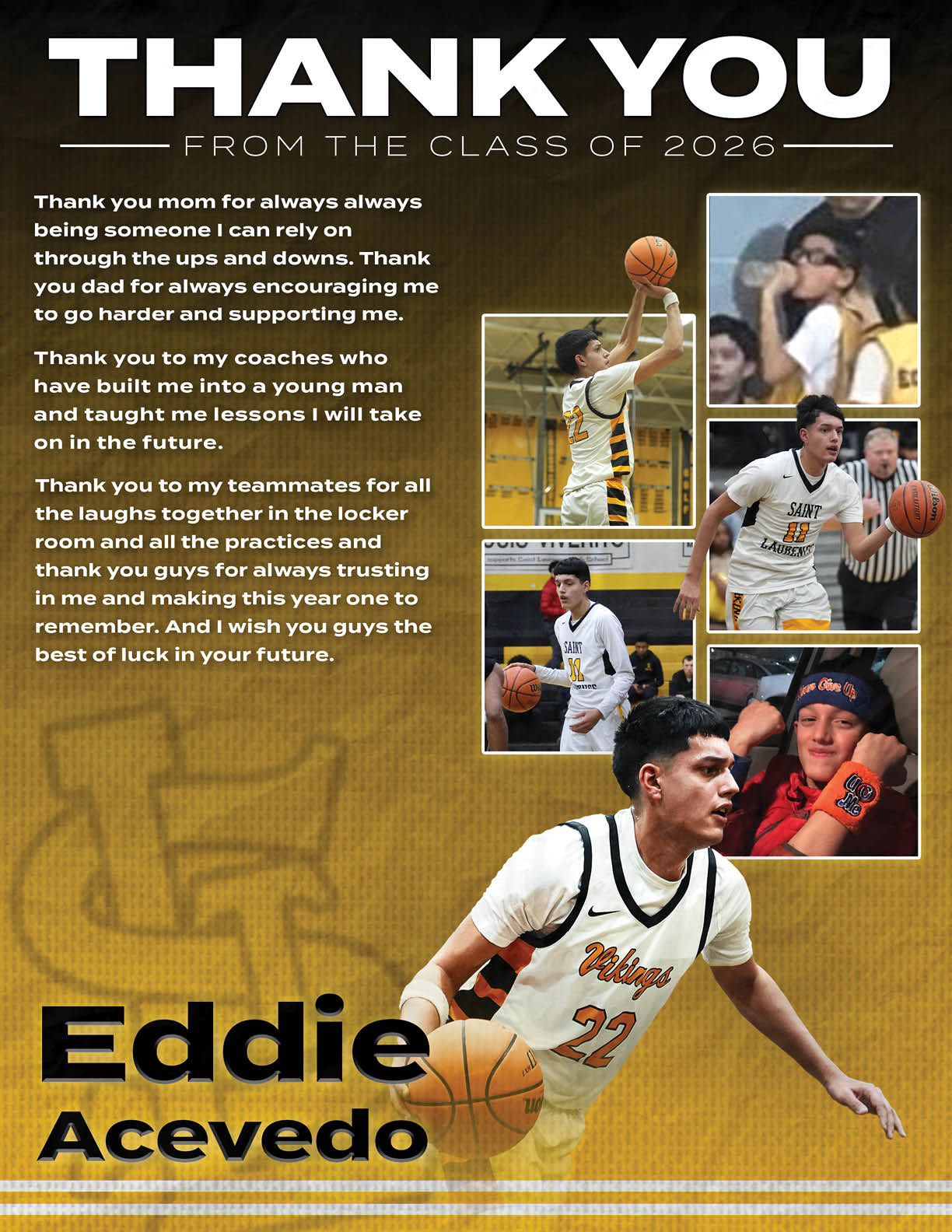 Basketball player Eddie Acvedo poses for a photo. AI generated content