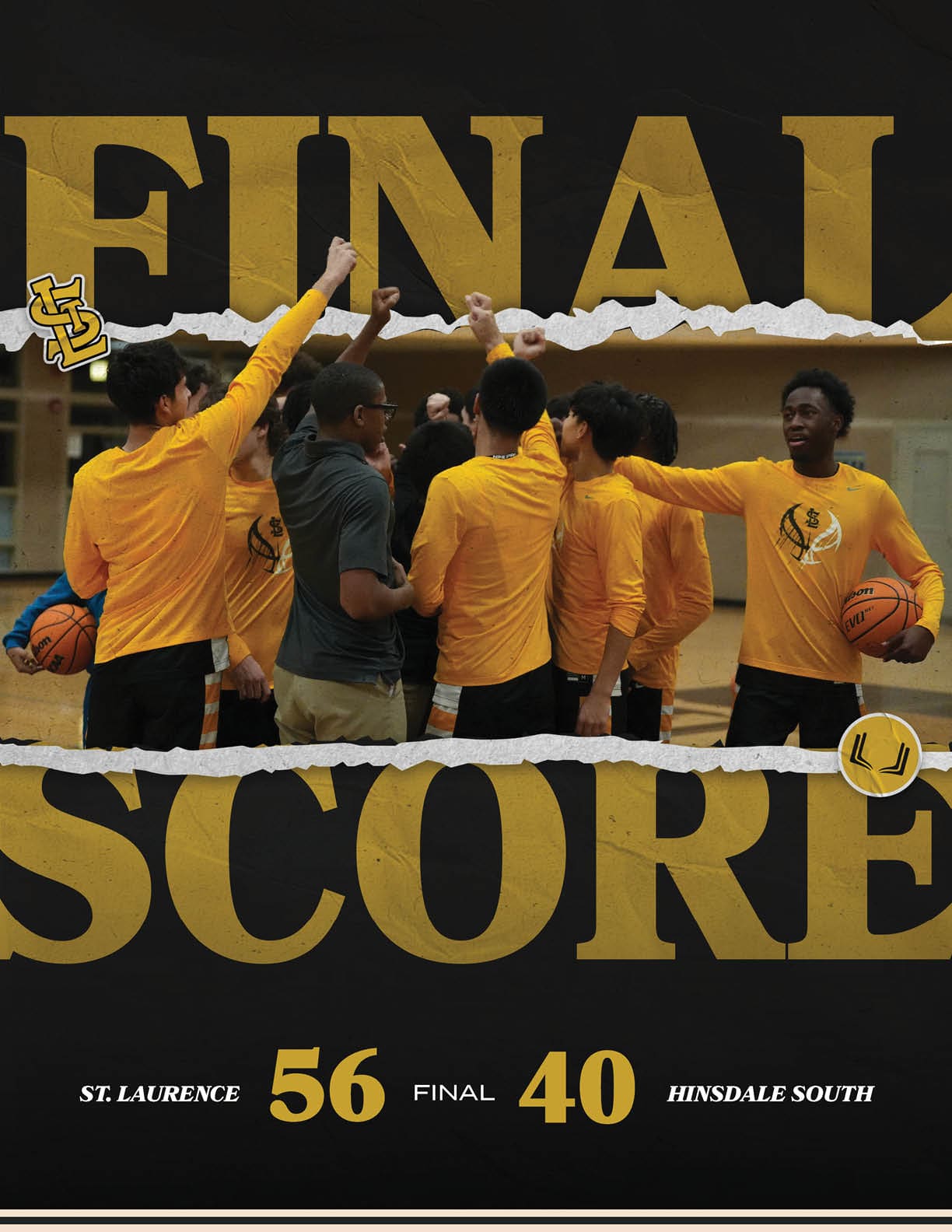 A group of basketball players celebrating a win. AI generated content