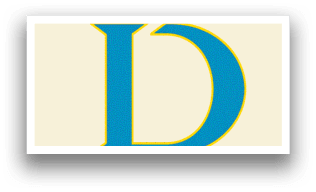 A blue and yellow D logo. AI generated content