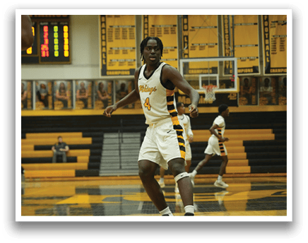 Two men playing basketball on a court. AI generated content