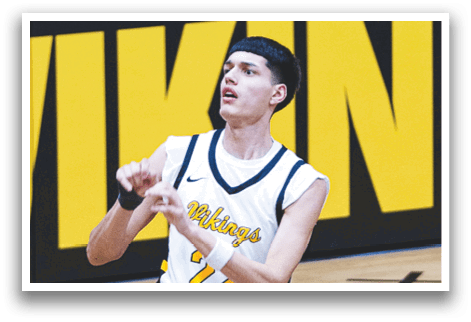 Two men playing basketball, one with the number 3 on his shirt. AI generated content